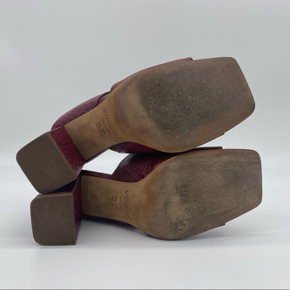 Vince Nelda Cutout Croc Leather Mules in Chianti - Picture 11 of 11